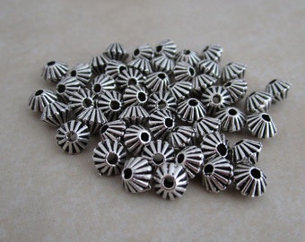 antique silver alloy bicone beads tibetan style 5mm