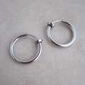 16mm stainless steel clip on hoops non pierced ears hypoallergenic 304 (0.63 inch)