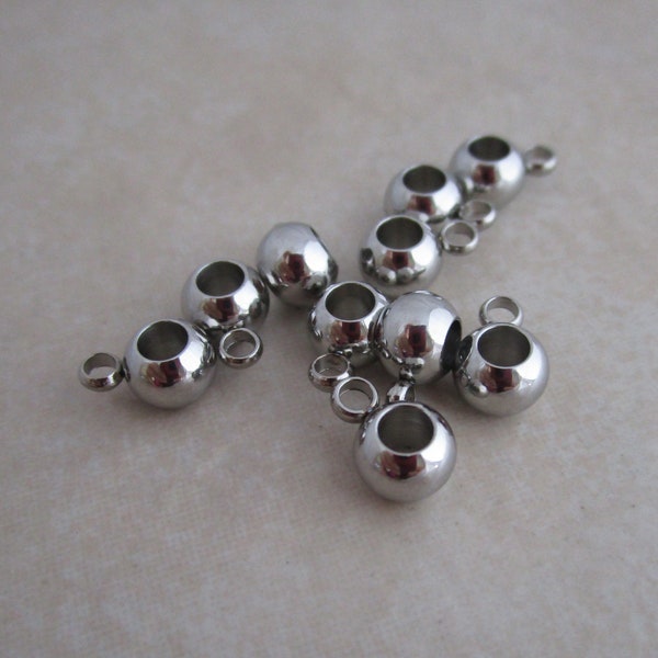 hypoallergenic stainless steel bead bail hangers 6mm long x 4.4mm wide