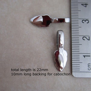 2 stainless steel glue on bails 22mm total length Bild 2