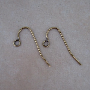 plain ear wires hook antiqued gold plated stainless steel 21 gauge