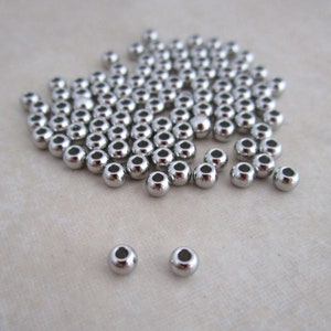 stainless steel beads small 3mm x 2mm hypoallergenic