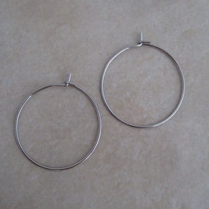 earring hoops surgical stainless steel or 25mm wine glass charm