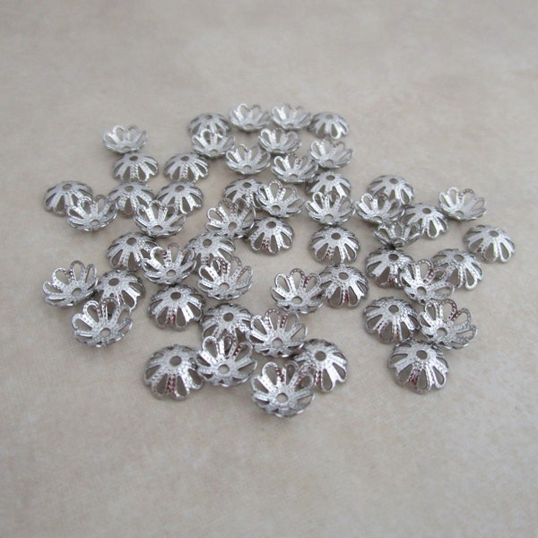 stainless steel filigree bead caps 7mm