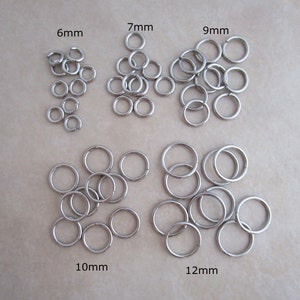 100 heavyweight 16g jump rings stainless steel open 6mm 7mm 9mm 10mm or 12mm