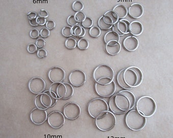 100 heavyweight 16g jump rings stainless steel open 6mm 7mm 9mm 10mm 12mm