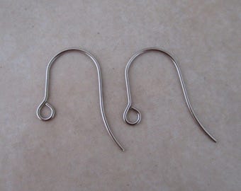 hypoallergenic 304 stainless steel plain ear wires 22 gauge 14.7mm length