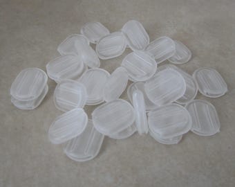 24 small clear comfort cushion pads for clip on earclips 10mm long x 8mm wide