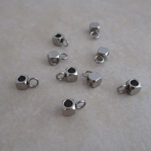 stainless steel bead bail 3mm cube hangers hypoallergenic
