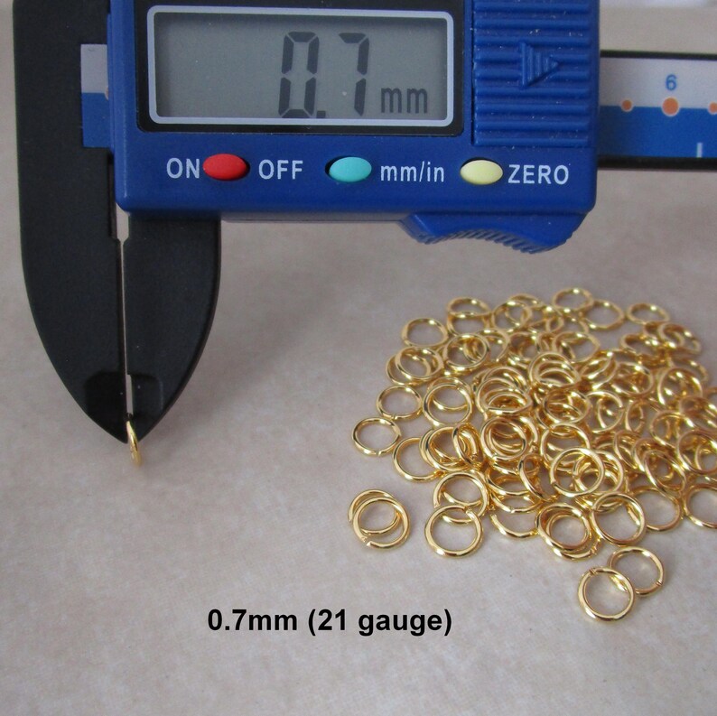 50 gold plated 6mm jump rings brass open 21 gauge image 3