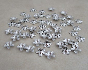 stainless steel flower petal bead caps 6mm
