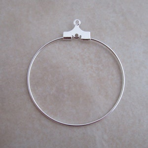 12 silver beading hoops 30mm