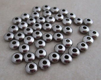 stainless steel beads 6mm x 3mm saucer