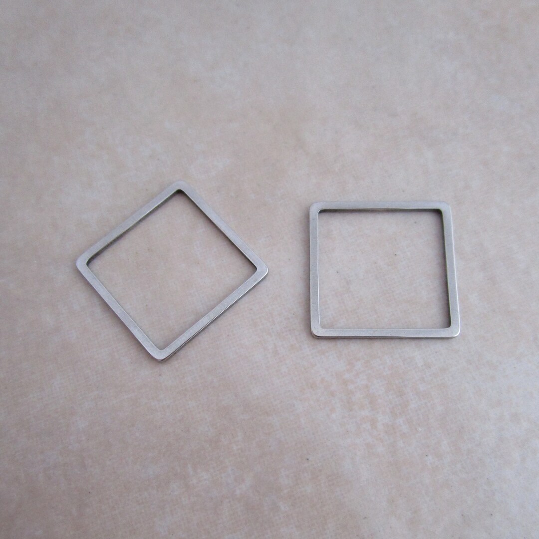 Square Connector Rings 20 Stainless Steel 16mm Geometric Square Links Connectors ...