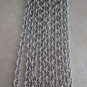 4mm wide x 5mm cable chain stainless steel hypoallergenic anti tarnish