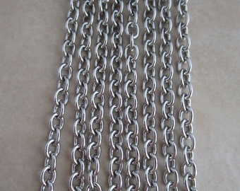 4mm wide x 5mm cable chain stainless steel hypoallergenic anti tarnish