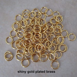 50 gold plated 6mm jump rings brass open 21 gauge image 5