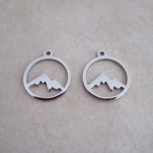 stainless steel 12mm mountain range charms
