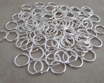 jump rings silver plated brass open 18 gauge 8mm