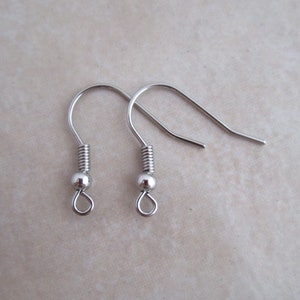 wide surgical stainless steel 316 earring hooks 21 gauge ball coil