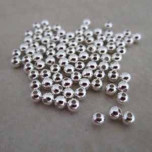 small silver plated round beads 2.5mm smooth spacer