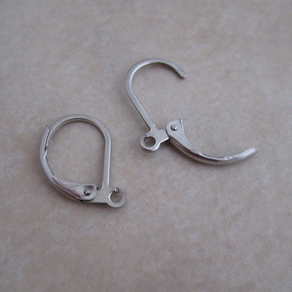 leverback ear wires stainless steel hypoallergenic with open loop