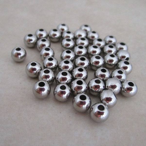 stainless steel 5mm round seamless beads 304 hypoallergenic