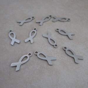 Stainless Steel 14mm Awareness Ribbon Charms - Etsy
