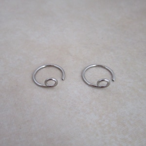 small surgical stainless steel earring hoops with front facing loop