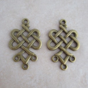 10 large weave knot antiqued brass link connectors
