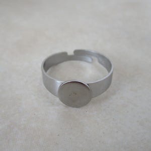 8 stainless steel hypoallergenic ring blanks adjustable 8mm pad size 6.5 US