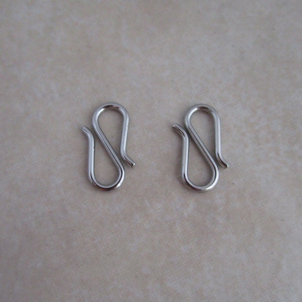 stainless steel S clasps 12mm x 7mm hypoallergenic 304