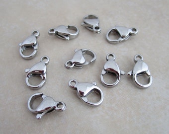 10mm 316 stainless steel lobster claw clasps