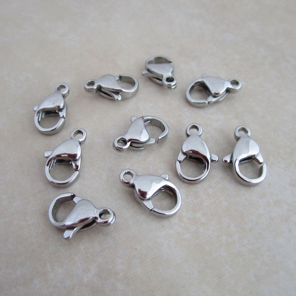 10mm 316 stainless steel lobster claw clasps
