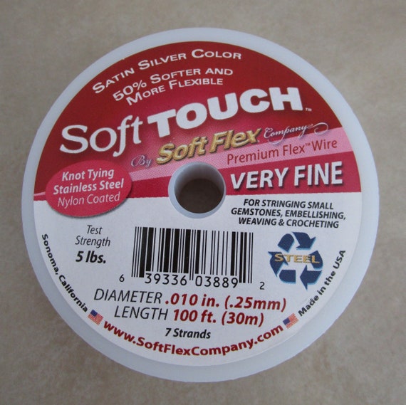 100' Soft Touch clear steel beading very fine jewelry wire 7 strand .010 inch