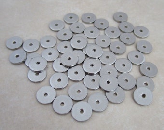 stainless steel thin flat spacer beads 6mm wide