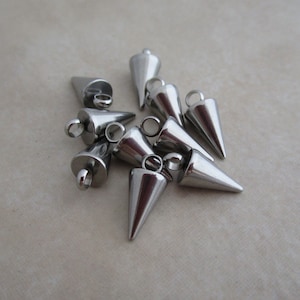 13mm spike charms stainless steel cone
