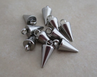 13mm spike charms stainless steel cone