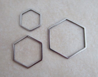 hexagon links multi pack of 30 stainless steel geometric 12mm 16mm 20mm