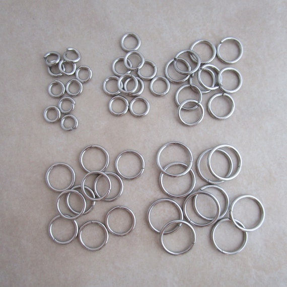 100 Heavyweight 16g Jump Rings Stainless Steel Open 6mm 7mm 9mm 10mm 12mm 