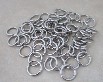 100 heavyweight 9mm open jump rings stainless steel 17 gauge open