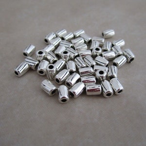 silver alloy 4mm cylinder column beads