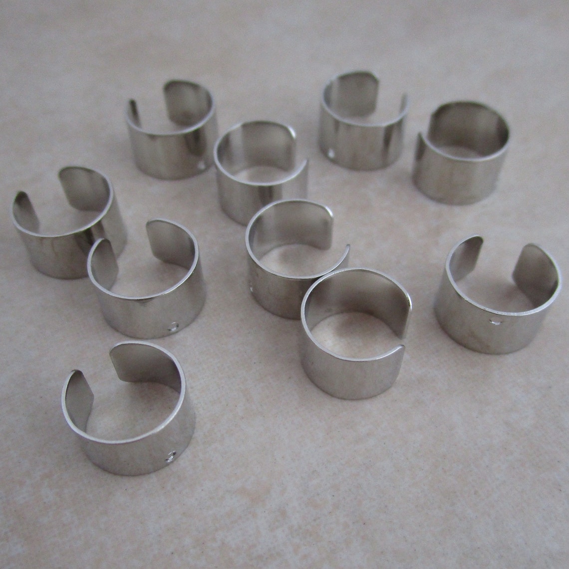 Ear Cuff Blanks DIY Platinum Steel Finish 23 Gauge With Hole Etsy