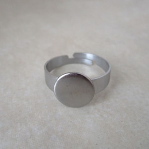 8 stainless steel 10mm ring blanks hypoallergenic adjustable pad size 6.5 US