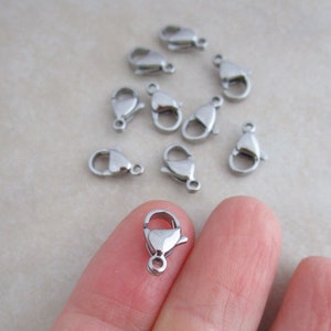 12mm surgical stainless steel lobster claw clasps image 6