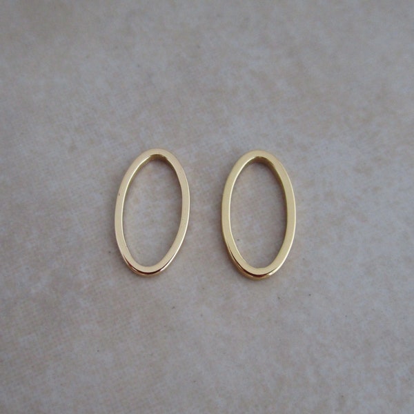 10 18kt gold plated oval links 13mm long x 0.8mm thick