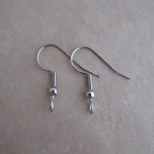 hypoallergenic stainless steel earring hooks 22 gauge front facing loop ball coil accent