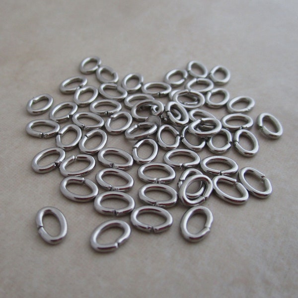 stainless steel oval open jump rings 18 gauge 6mm x 4mm