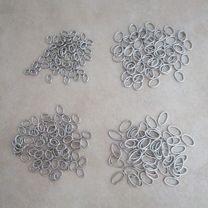 100 stainless steel oval open jump rings 18 gauge 4 size options