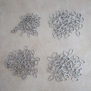 100 stainless steel oval open jump rings 18 gauge 4 size options